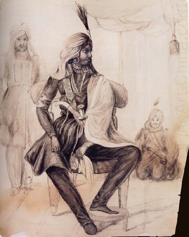 Portrait of Hira Singh,Favorite of the Sikh Leader Ranjit Singh, unknow artist